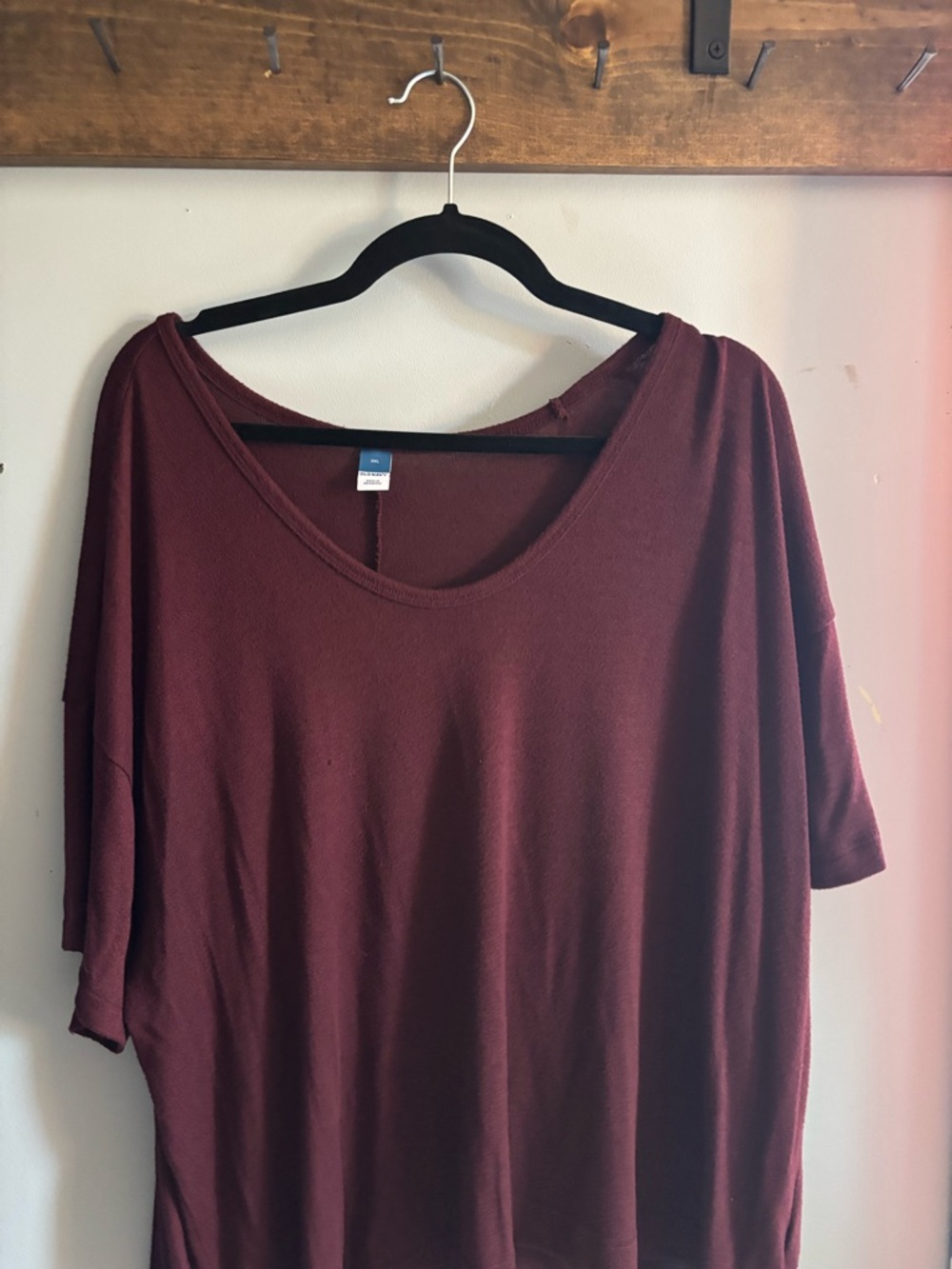 Old Navy Short Sleeve Scoop Neck Top - Burgundy